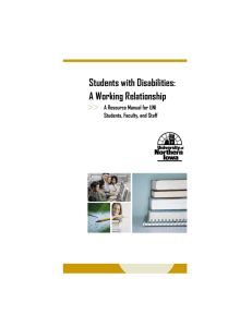 Students with Disabilities: A Working Relationship A Resource Manual for UNI