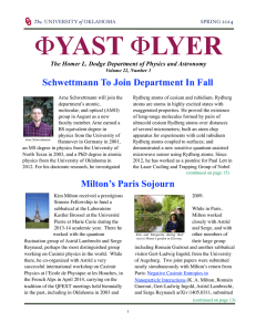 YAST Schwettmann To Join Department In Fall 2014