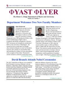 YAST Department Welcomes Two New Faculty Members 2012