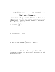 Math 151 - Exam 1A