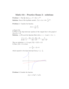 Math 151 - Practice Exam 2 - solutions