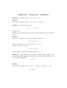 Math 151 - Exam 2A - solutions
