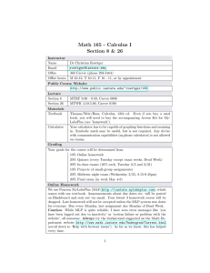 Math 165 - Calculus I Section 8 &amp; 26