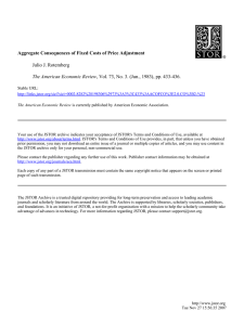 Aggregate Consequences of Fixed Costs of Price Adjustment Julio J. Rotemberg