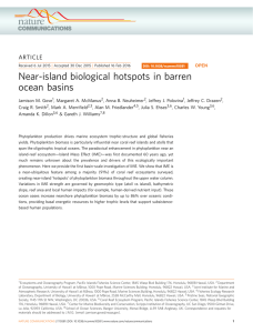 Near-island biological hotspots in barren ocean basins ARTICLE