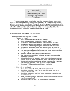 Appendix G Echelons Above Corps Chemical/Biological Threat Analysis and Planning