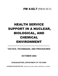 HEALTH SERVICE SUPPORT IN A NUCLEAR, BIOLOGICAL, AND CHEMICAL