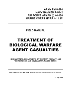 TREATMENT OF BIOLOGICAL WARFARE AGENT CASUALTIES ARMY FM 8-284