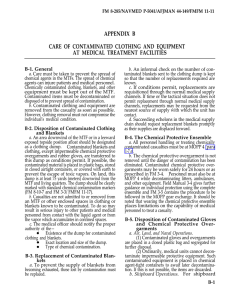 APPENDIX B CARE OF CONTAMINATED CLOTHING AND EQUIPMENT AT MEDICAL TREATMENT FACILITIES