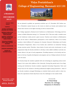 Vidya Pratishthan’s College of Engineering, Baramati-413 133 e-Newsletter