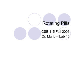 Rotating Pills CSE 115 Fall 2006 – Lab 10 Dr. Mario