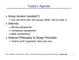 Today’s Agenda Group division (random?) Internet: