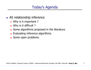 Today’s Agenda AS relationship inference