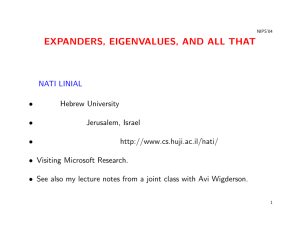 EXPANDERS, EIGENVALUES, AND ALL THAT