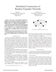 Distributed Construction of Random Expander Networks Ching Law Kai-Yeung Siu