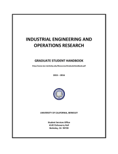 INDUSTRIAL ENGINEERING AND OPERATIONS RESEARCH GRADUATE STUDENT HANDBOOK