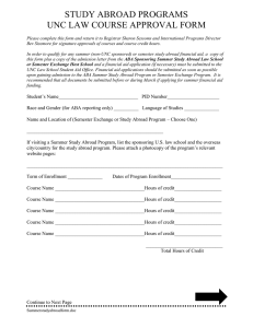 STUDY ABROAD PROGRAMS UNC LAW COURSE APPROVAL FORM