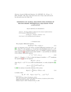 Electronic Journal of Differential Equations, Vol. 2007(2007), No. 136, pp.... ISSN: 1072-6691. URL:  or