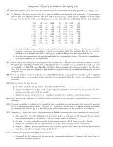 Assignment Chapter 2 for Statistics 415, Spring 2005