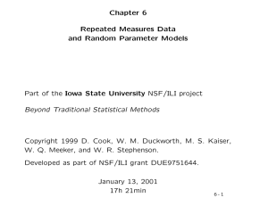 Chapter 6 Repeated Measures Data and Random Parameter Models Iowa State University