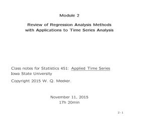Module 2 Review of Regression Analysis Methods