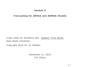 Module 8 Forecasting for ARMA and ARIMA Models Iowa State University