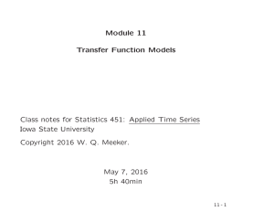 Module 11 Transfer Function Models Iowa State University