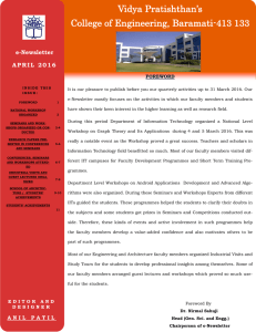 Vidya Pratishthan’s College of Engineering, Baramati-413 133 e-Newsletter