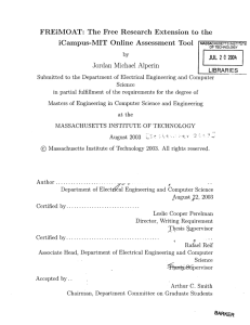 FREiMOAT:  The  Free  Research  Extension ... iCampus-MIT  Online  Assessment  Tool I