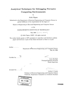 Analytical  Techniques  for  Debugging  Pervasive