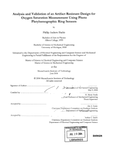 Analysis  and Validation  of an Artifact Resistant ... Oxygen  Saturation  Measurement  Using Photo