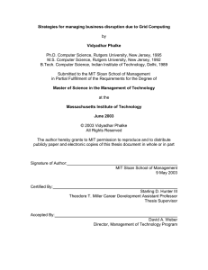 Strategies for managing business disruption due to Grid Computing Vidyadhar Phalke  by