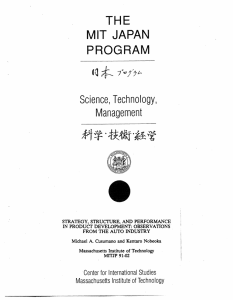 THE JAPAN PROGRAM Science,  Technology,