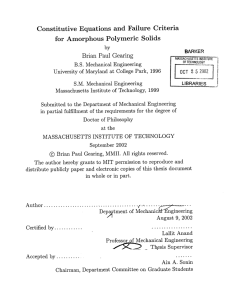 Constitutive  Equations  and  Failure  Criteria