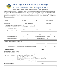 Parent “PLUS” Loan Application 2015-2016 Federal Direct
