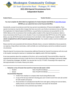 2015-2016 Special Circumstances Form Independent Student