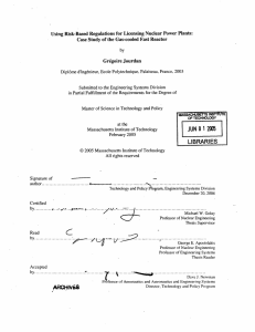 Using Risk-Based Regulations  for Licensing Nuclear Power Plants: