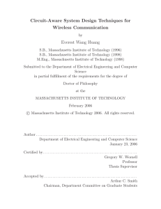 Circuit-Aware System Design Techniques for Wireless Communication Everest Wang Huang