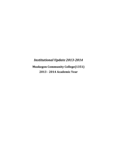 Institutional Update 2013-2014 Muskegon Community College(1351) 2013 - 2014 Academic Year