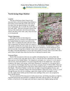North-facing Slope Habitat Kasey Hartz Natural Area Reference Sheet