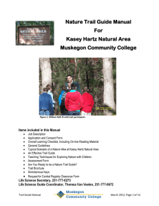 Nature Trail Guide Manual For Kasey Hartz Natural Area Muskegon Community College