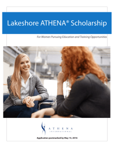 Lakeshore ATHENA® Scholarship For Women Pursuing Education and Training Opportunities