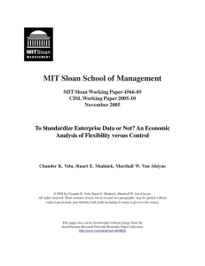 MIT Sloan School of Management Analysis of Flexibility versus Control