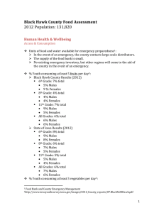 Black Hawk County Food Assessment 2012 Population: 131,820 Human Health &amp; Wellbeing