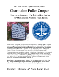 Charmaine Fuller Cooper Executive Director, North Carolina Justice for Sterilization Victims Foundation