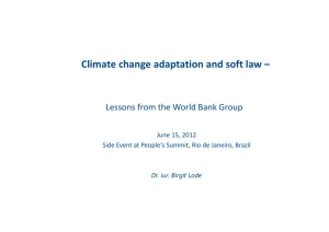 Climate change adaptation and soft law – June 15, 2012