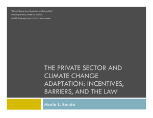 “Climate Change Law, Adaptation, and Sustainability”