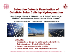 Selective Defects Passivation of GaInNAs Solar Cells by Hydrogenation
