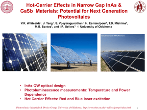 Hot-Carrier Effects in Narrow Gap InAs &amp; Photovoltaics