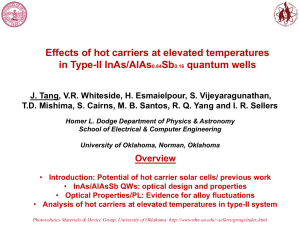 Effects of hot carriers at elevated temperatures in Type-II InAs/AlAs Sb quantum wells